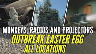 OUTBREAK EASTER EGG ALL LOCATIONS All MONKEY Locations All RADIO Locations All PROJECTOR Locations [upl. by Oigimer539]