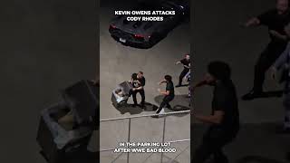 Kevin Owens attacks Cody Rhodes in the parking lot after WWE Bad Blood [upl. by Aikcir]