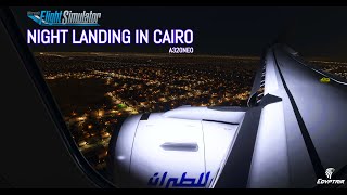 ULTRA SETTINGS  EGYPTAIR A320NEO NIGHT LANDING CAIRO  Microsoft Flight Simulator 2020 [upl. by Hector]