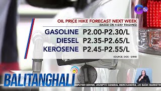 Oil price hike forecast next week based on 4day trading  Balitanghali [upl. by Bollay518]