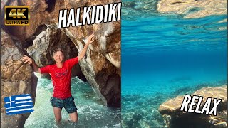 CHALKIDIKI GREECE RELAXING SNORKELING  Kassandra amp Sithonia amp Athos  4K [upl. by Bainter]