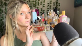 ASMR Delicately Showing You My Perfume Collection Whisper Tapping Scratching Over Explaining🎀 [upl. by Anitniuq1]