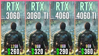 RTX 3060 vs RTX 3060 TI vs RTX 4060 vs RTX 4060 TI  Test in 20 Games  1080p  1440p  4K [upl. by Bertilla]