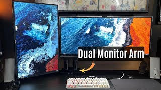 Stacked Dual Monitors using VIVO Arm Mounts [upl. by Bresee106]