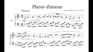 Plaisir damour for Piano 사랑의 즐거움 [upl. by Fairlie]