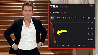 Tesla falder 10 på én dag svarer på jeres spørgsmål om aktien [upl. by Plafker60]