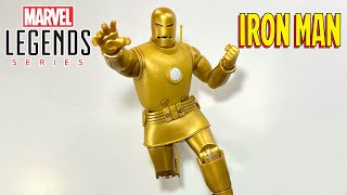 Marvel Legends Iron Man Retro Wave Model 1 V2 Gold Iron Man Review [upl. by Adiuqram]