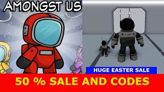 50 SALE AND CODES  Amongst Us ROBLOX [upl. by Yrovi]