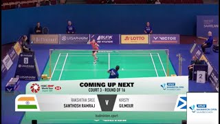 Badminton Rakshitha Sree SANTHOSH RAMRAJ VS Kirsty GILMOUR 2 R 16 HYLO OPEN 2024 [upl. by Airetnohs555]