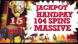 BUFFALO GOLD 15 HEADS JACKPOT HANDPAY  GRATON CASINO [upl. by Atinaej790]