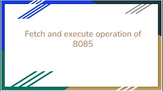 Fetch and execute operation of 8085 Microprocessor  Microprocessor  COA  Malayalam Tutorial [upl. by Jess]