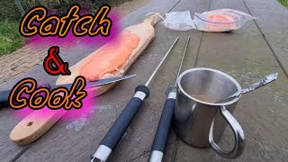 Catch amp Cook Lachs statt Hecht unterwegs in kleinen Gräben angeln fishing hecht lachsforelle [upl. by Gunning]