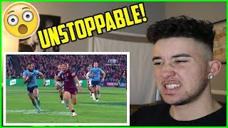 American Reacts to Kayln Ponga Highlights 2019  NEWCASTLE KNIGHTS [upl. by Ellenuahs]