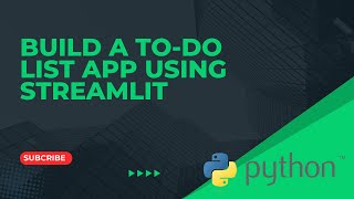 Build ToDo List App Using Streamlit With Python  Python Project With Source Code [upl. by Enyrhtac592]