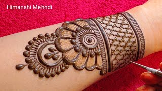 easy mehndi designs back side  mehandi ka design  mehndi design simple  Mehndi ki design  mehndi [upl. by Nylle]