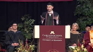 2018 Undergraduate Commencement Student Speaker Nick Alm  Carlson School [upl. by Arihppas590]