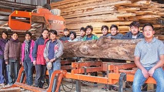 Sawmilling in Bhutan with a WoodMizer LT70 [upl. by Dnomal561]