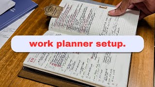 WORK PLANNER SETUP in a Horizontal Weekly Spread [upl. by Hogen477]