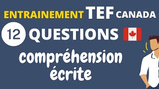 Entraînement TEF Canada  compréhension écrite [upl. by Adamsen]