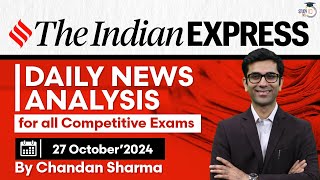 The Indian Express Newspaper Analysis  27 Oct 2024  Daily Newspaper Analysis  Current Affairs [upl. by Narik]