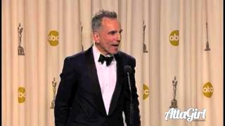 Daniel Day Lewis Backstage on Lincoln Set talks Win for Oscars 2013 [upl. by Gwenni97]