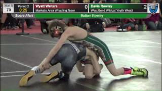 70 Wyatt Walters Mankato Area Wrestling Team vs Davis Rowley West Bend Wildcat Youth Wrestl 64745521 [upl. by Torr]