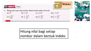 KSSM Matematik Tingkatan 3 Bab 1 indeks hitung nilai uji minda 11c no1 buku teks [upl. by Hairahcaz]