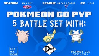 Pokémon GO PvP  Great League 5 Rounds Clefable  Dunsparce  Abomasnow [upl. by Kinsley]