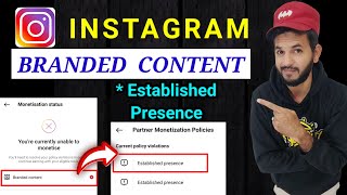 Instagram branded content ineligible Instagram branded content established presence established [upl. by Krefetz949]