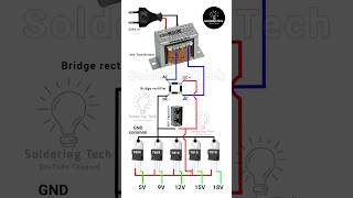 How to make 5V 9V 12V 15V 18V power supply shorts diy viral [upl. by Ceporah]