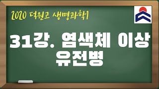 생명과학1 31강 염색체 이상 유전병 [upl. by Bentlee]