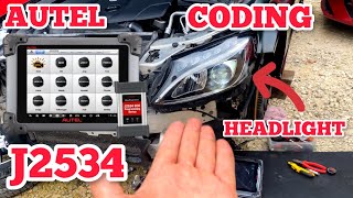 AUTEL MAXISYS MS908s Pro J2534 CODING MERCEDES Headlight Step By Step… [upl. by Dee Dee]