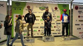 Les podiums du dimanche du Championnat de France dEnduro organisé par le Moto Club du HautAllier [upl. by Shanda]