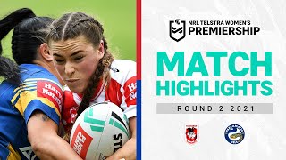 St George Illawarra Dragons v Parramatta Eels  Match Highlights  Round 2 2021  NRLW [upl. by Ornie]