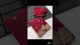 Georgette Fabric With Full Multi Color Embroidery Work Saree And Border With Runing Embroidery [upl. by Obara807]