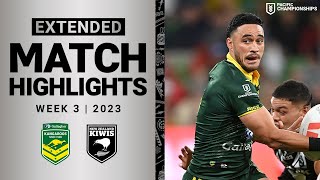 Kangaroos v New Zealand Kiwis  Extended Highlights  Pacific Championships 2023  NRL [upl. by Venita]