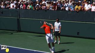 Rafael Nadal warms up his serve in slow motion HD  Indian Wells Pt 17 [upl. by Notlek]