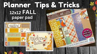 How to use a 12x12 FALL paper pad in your planners  Michaels  Happy Planner  plan with me [upl. by Nisay341]