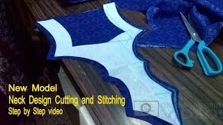 new model churidar neck design cutting and stitching in tamil [upl. by Hafeetal]