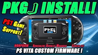 PKGj INSTALL PS VITA CUSTOM FIRMWARE PS1 Games Support Enso 365 amp 360 [upl. by Nagah473]