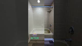 Bathtub and ceramic tile walls reglazed beforeandafter realestate apartment newjersey painting [upl. by Templer]