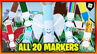 How to get ALL 20 MARKERS  BADGES in FIND THE MARKER MORPHS  Roblox [upl. by Akoyin]