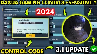 UPDATE 31 DAXUA PUBG NEW BEST SENSITIVITY  CODE AND BASIC SETTING CONTROL PUBG MOBILE [upl. by Kaile]