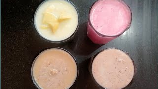 4 Easy Milkshake Recipe4 वेगवेगळे मिल्कशेक‌summar Drinks Milkshake [upl. by Matias]