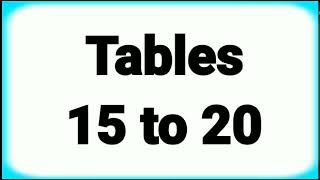 15 To 20 Tables  Tables from 15 to 20  15 to 20 tables in just 3 minutes [upl. by Yentnuoc]