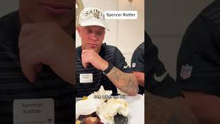 Spencer Rattler 🍲 Saints Rookie Crawfish Boil saints nfl shorts [upl. by Atineb]