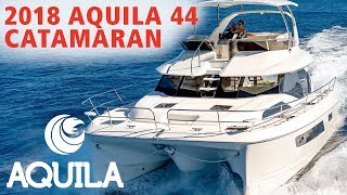 2018 Aquila 44 Power Catamaran at MarineMax St Petersburg [upl. by Lledrac]