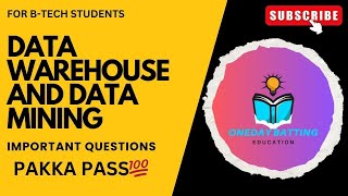 Data warehouse and Data mining important questions R20  DWDM Important questions in BTech [upl. by Pelaga]