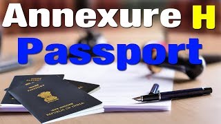 Annexure H For Passport In Hindi  How To Fill Annexure H For Passport [upl. by Ajuna]