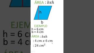 ÁREA Y PERÍMETRO DE UN PARALELOGRAMO shorts [upl. by Leumek697]